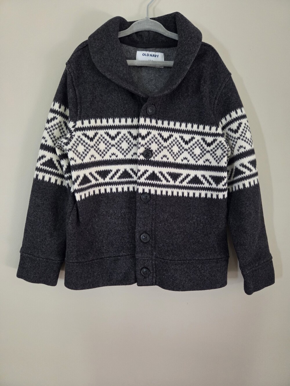 Old Navy Boys Fair Isle Button Front Cardigan Sweater